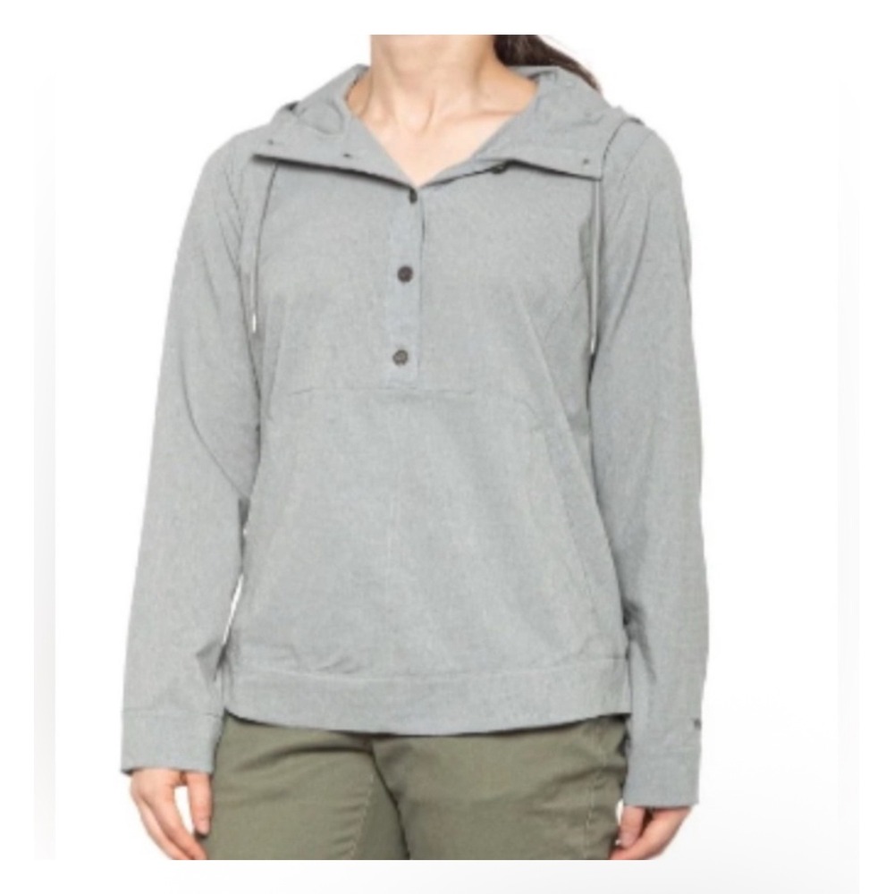 Marmot Women's Gray Snap Neck Hoodie Lightweight Pullover Jacket M M